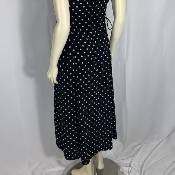 Vintage Scarlett Sleeveless Polka Dot Side Corset Tie Maxi Dress Size 9-10 - Picture 7 of 16